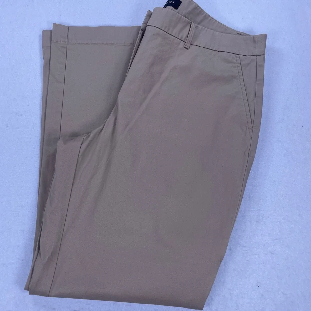 Talbots The Perfect Chino Curvy Tan Khaki Straight Leg Cotton Pants Womens 14